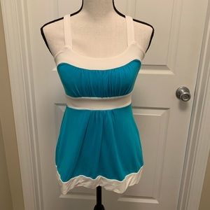 Turquoise empire waist top